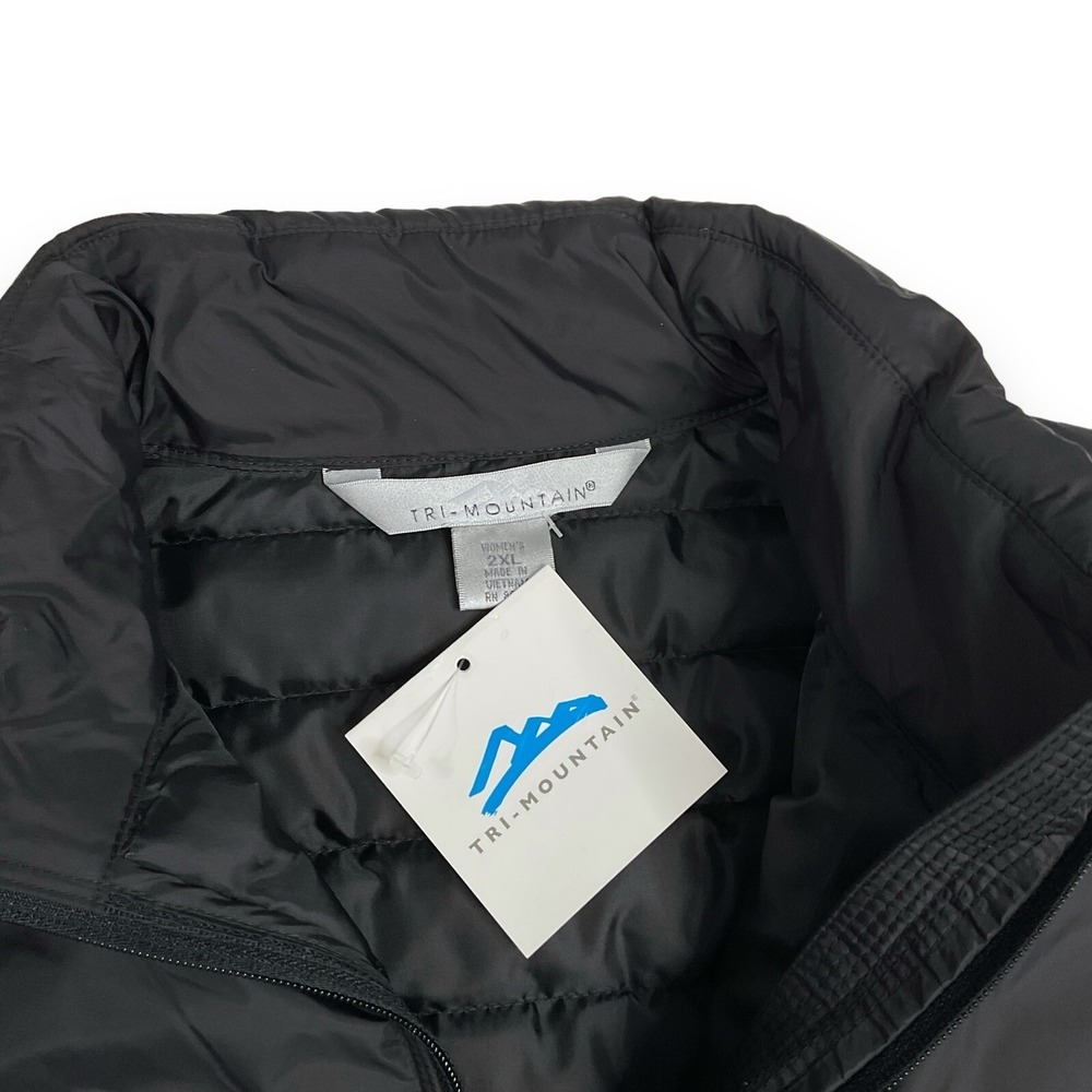 Tri Mountain Vest Mens 2XL Adult Black Quilted Windbreaker Zip Pockets NWT - Picture 8 of 9